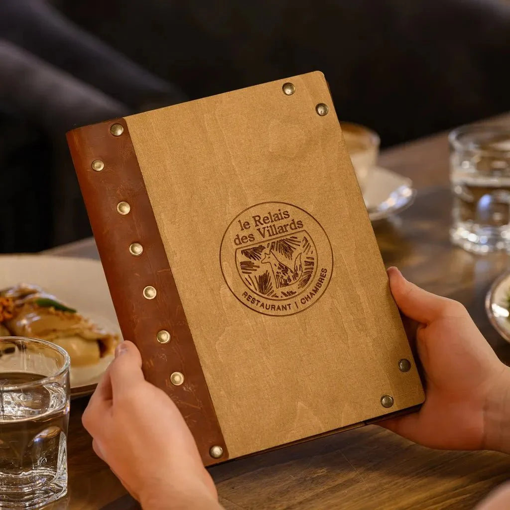 Custom menu books designed for fine dining.