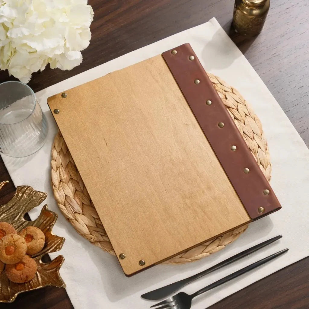 Custom menu covers restaurant with personalized branding.