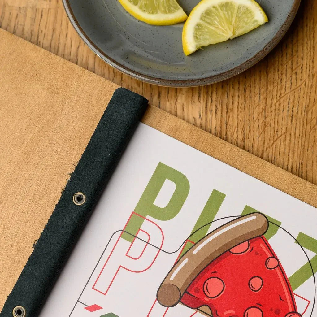 Durable wooden menu folders for restaurants with a rustic charm.