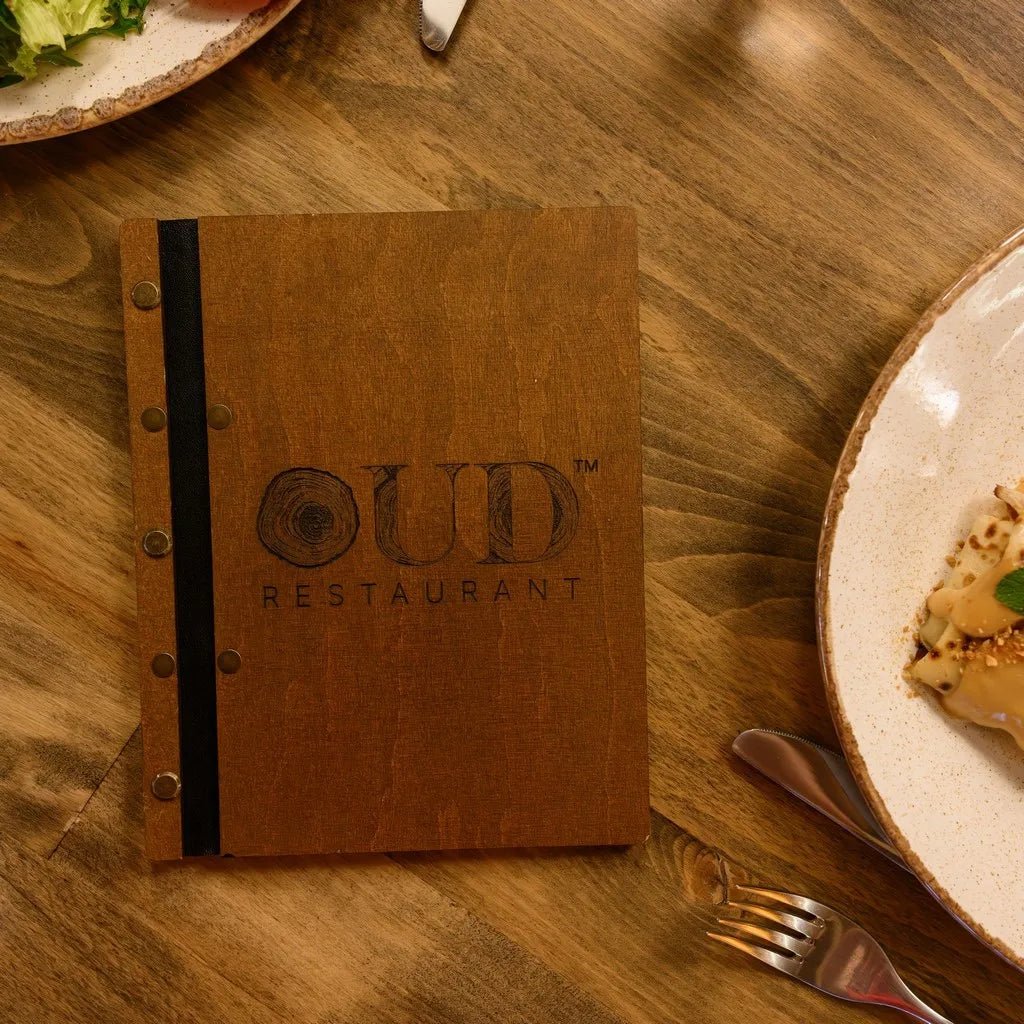 Stylish restaurant menu covers for a sophisticated atmosphere.