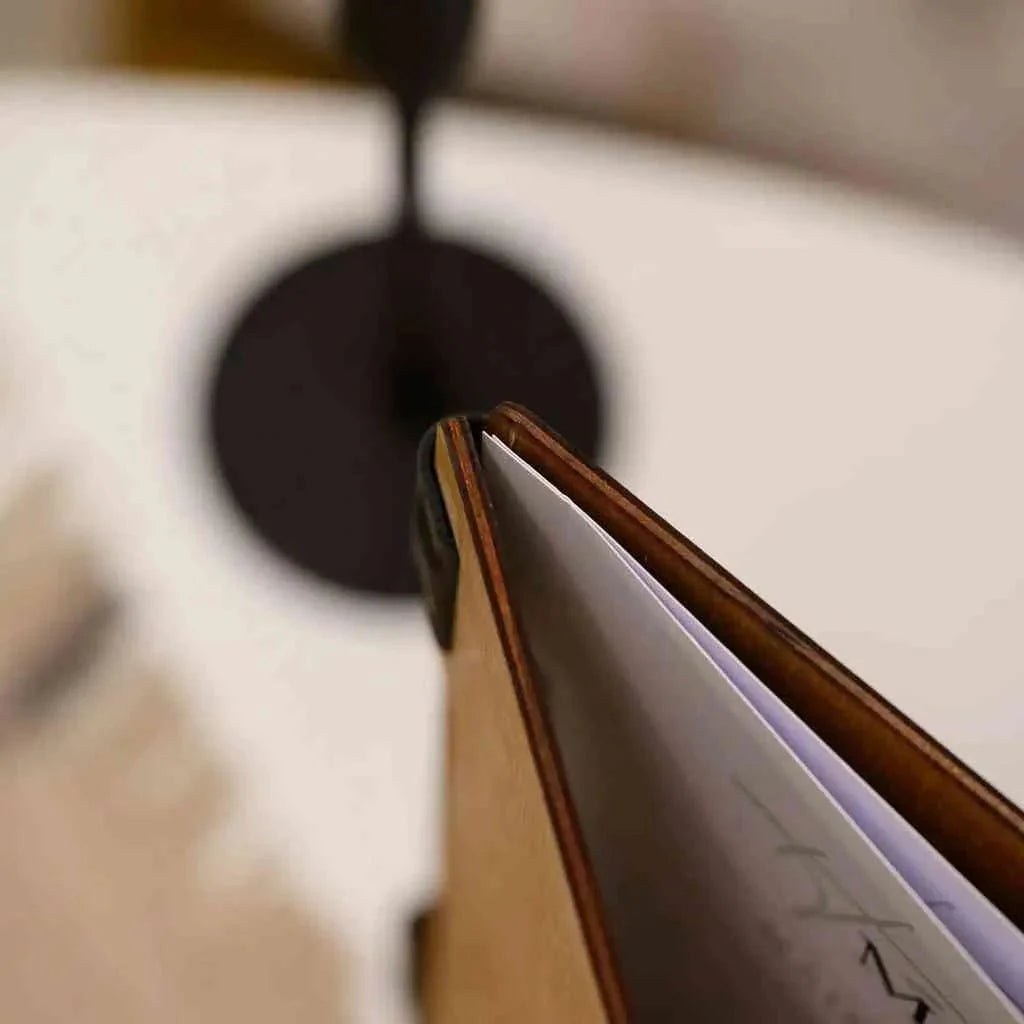 Wooden Menu Holder fastened with Plank Fixing (M02A2) - inkohoreca - shop