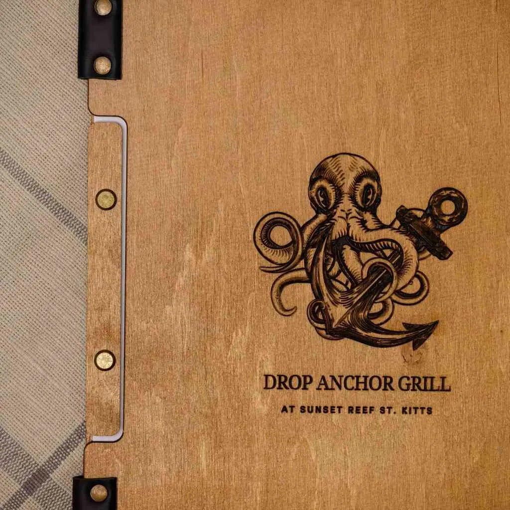 Wooden Menu Holder fastened with Plank Fixing (M02A2) - inkohoreca - shop