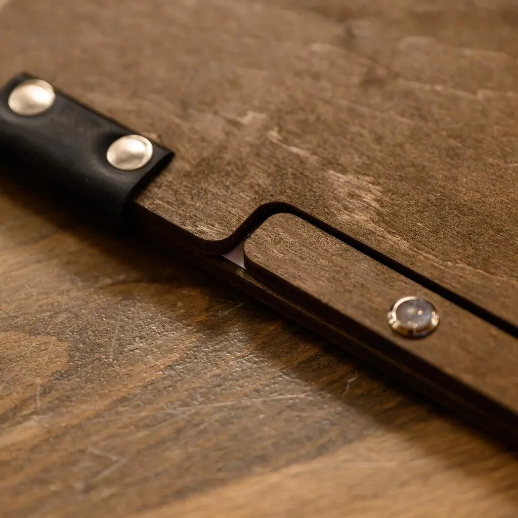 Handcrafted menu folder for restaurants with elegant stitching.