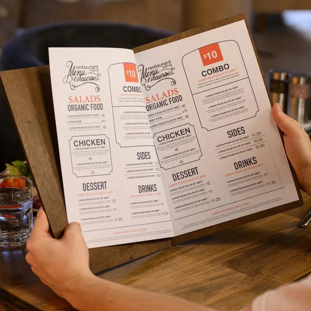 Versatile restaurant menu sleeves with waterproof protection.