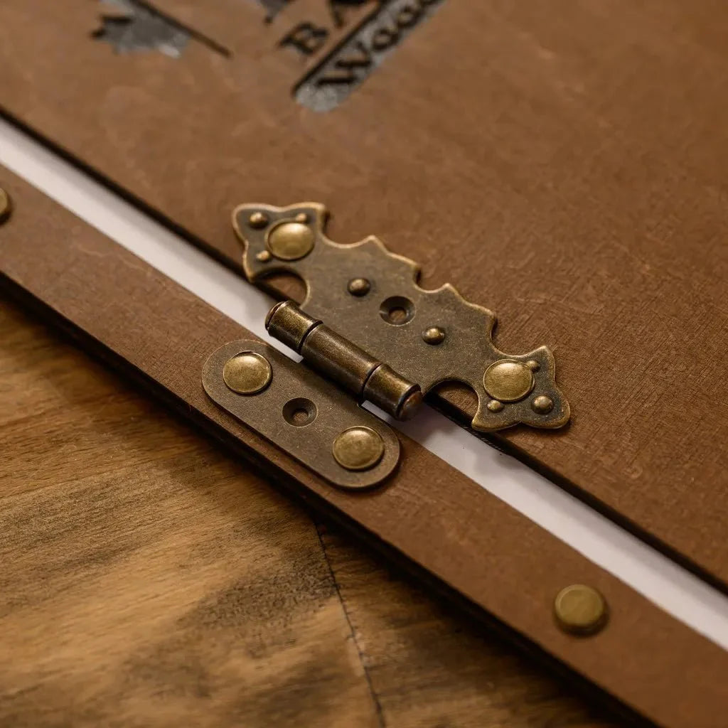 Customizable menu cover with personalized engraving.