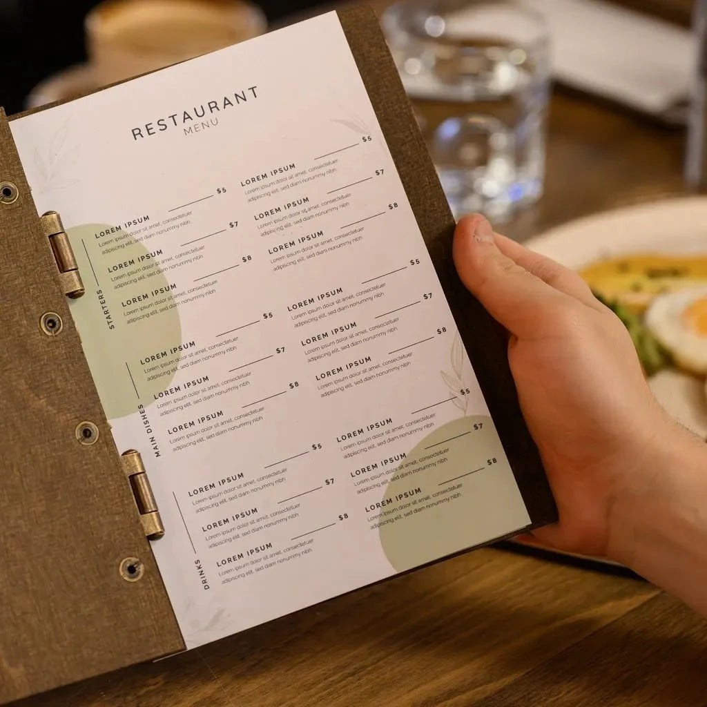 Compact menu booklet for coffee shops and lounges.
