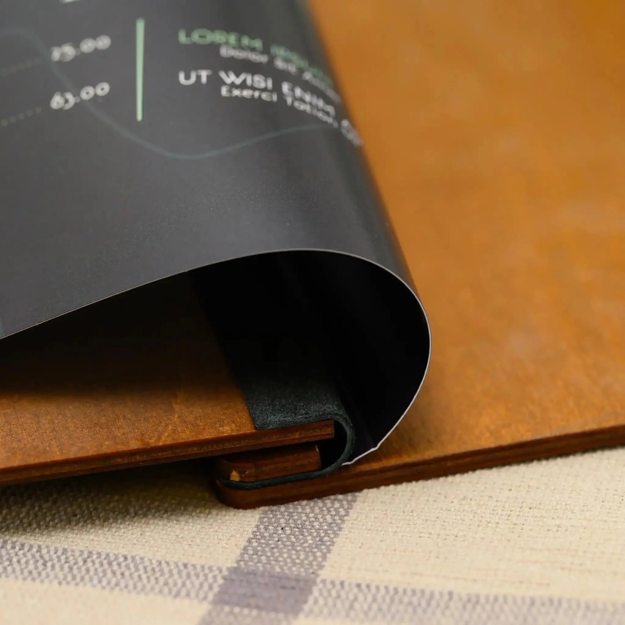 Wooden Menu Holder with Curved Cover (M01A22) - inkohoreca - shop