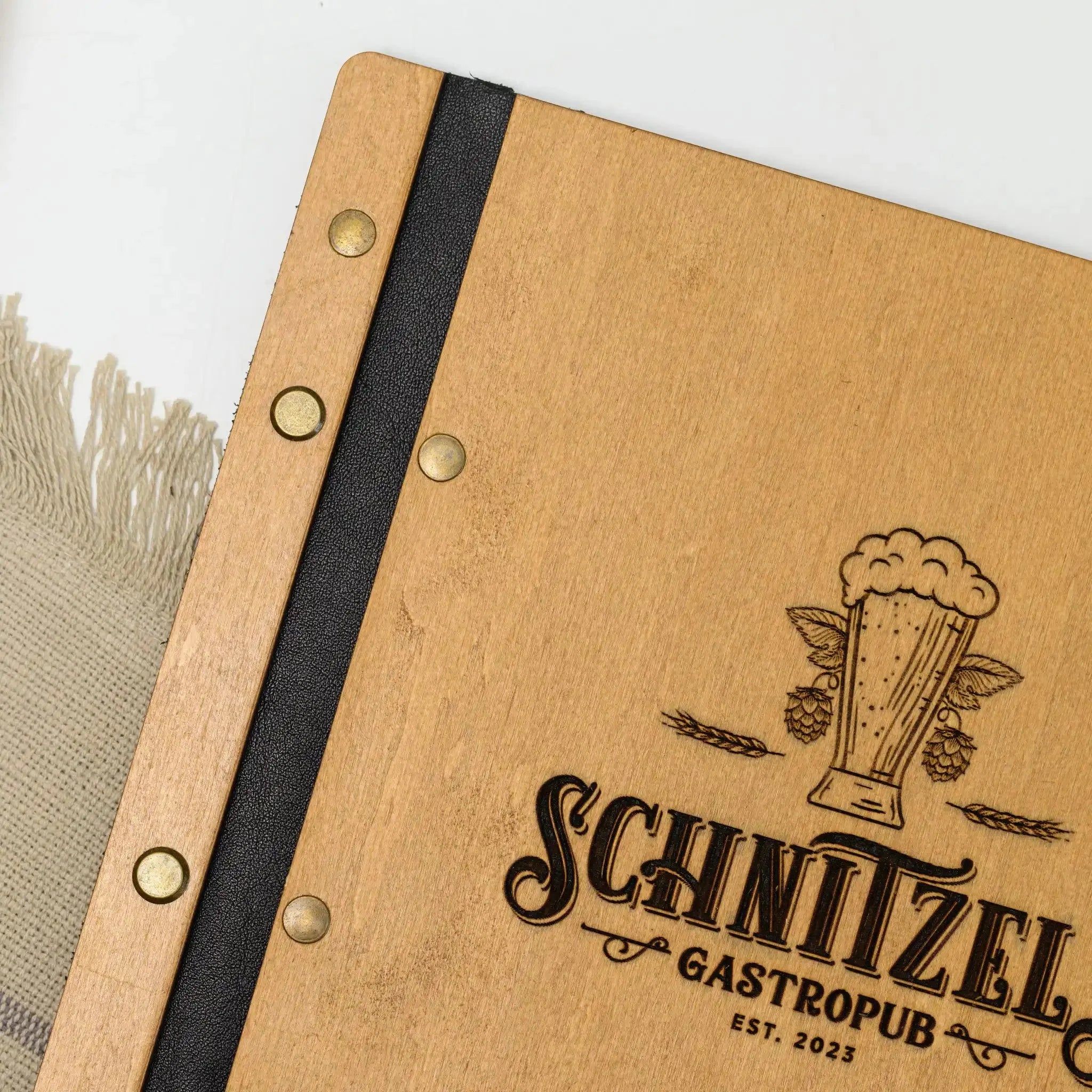 Wooden Menu Holder with Curved Cover (M01A22) - inkohoreca - shop