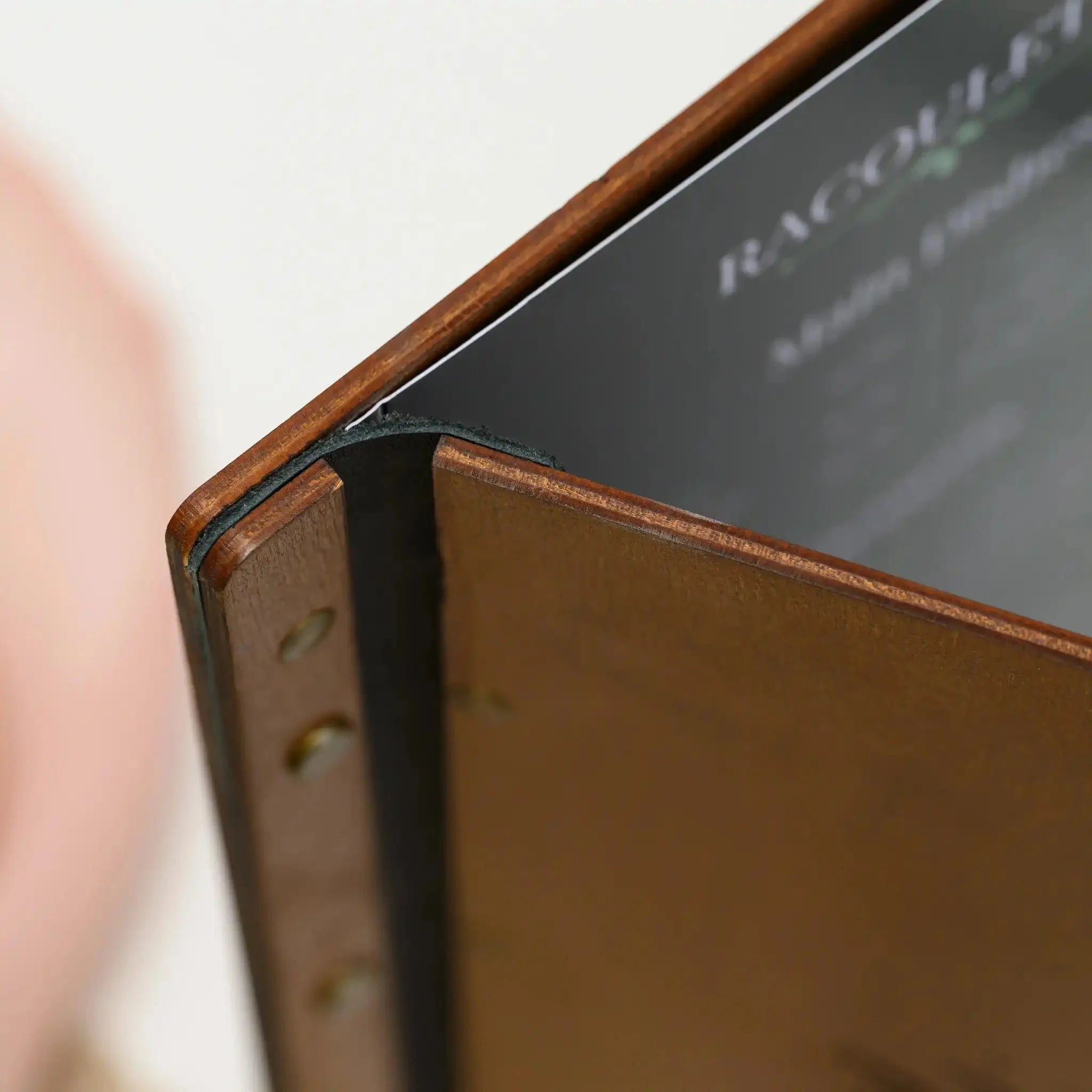 Wooden Menu Holder with Curved Cover (M01A22) - inkohoreca - shop