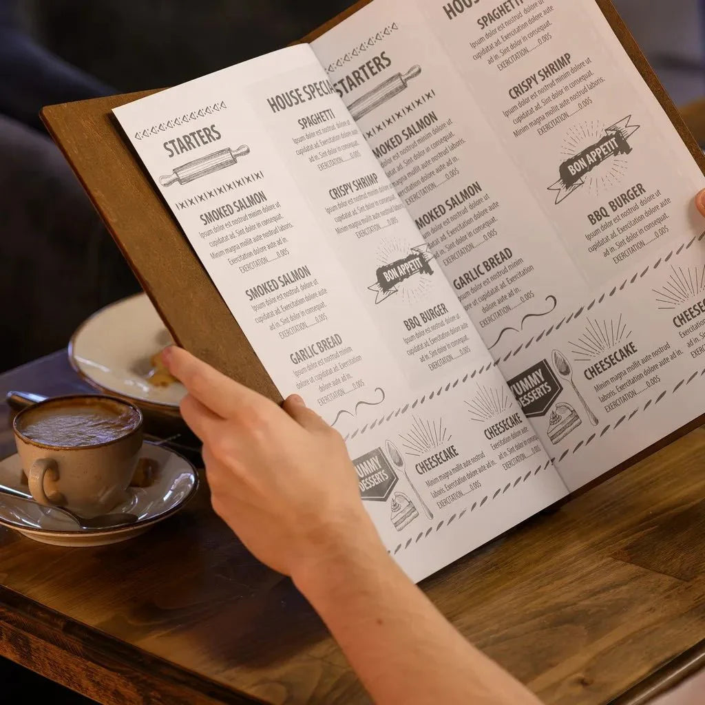 Professional menu covers for restaurants with an elegant design.