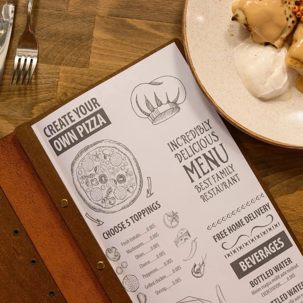 Exclusive menu covers for restaurants designed for upscale venues.