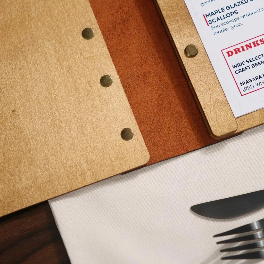 Luxury menu covers for restaurants with a classic look.