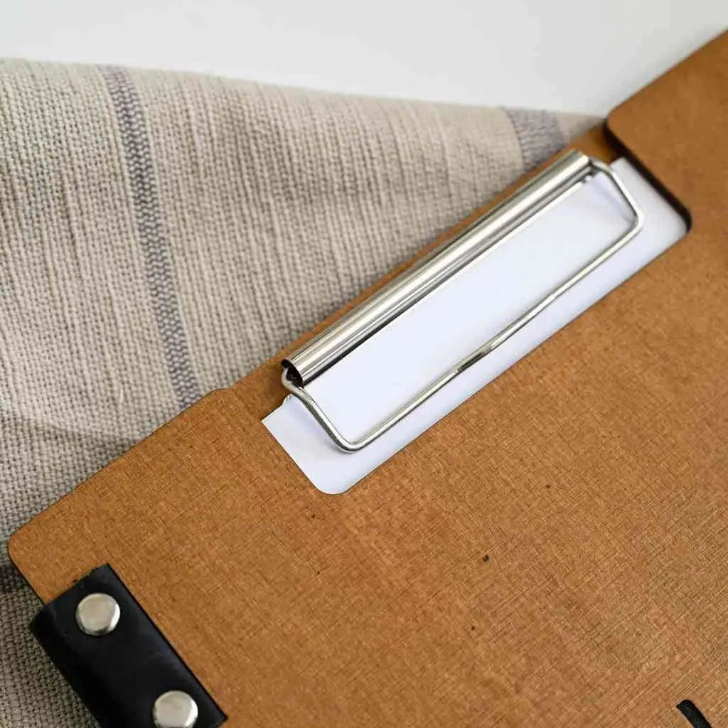 Wooden Menu Holder with Metal Binder (M07A2) - inkohoreca - shop