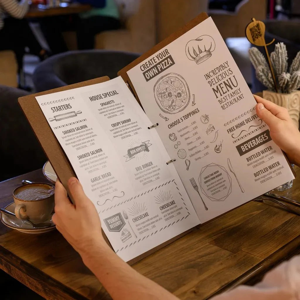 Functional menu folder for restaurants with a sophisticated look.