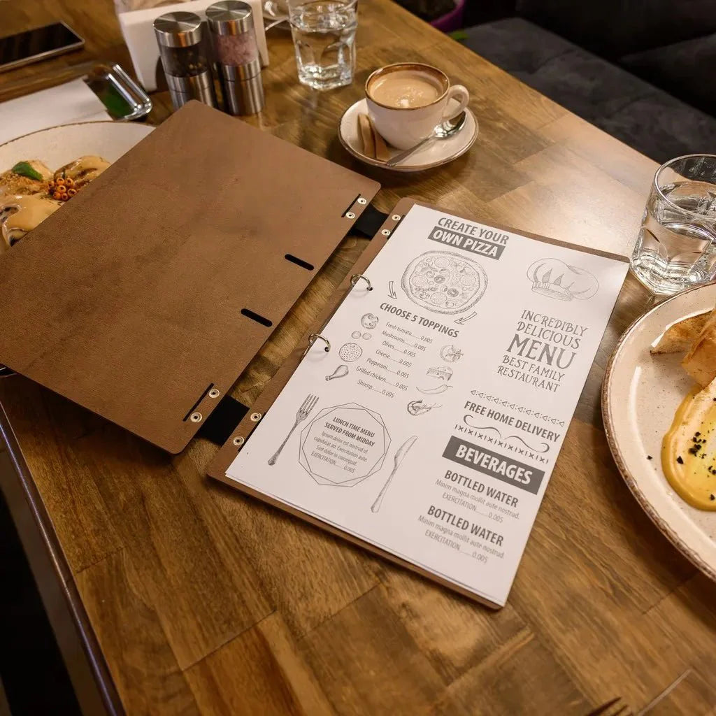 High-quality menu books for restaurants with sleek design.