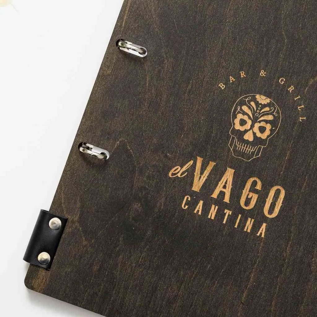 Wooden Menu Holder with Ring Binder Mechanism (M04A2) - inkohoreca - shop