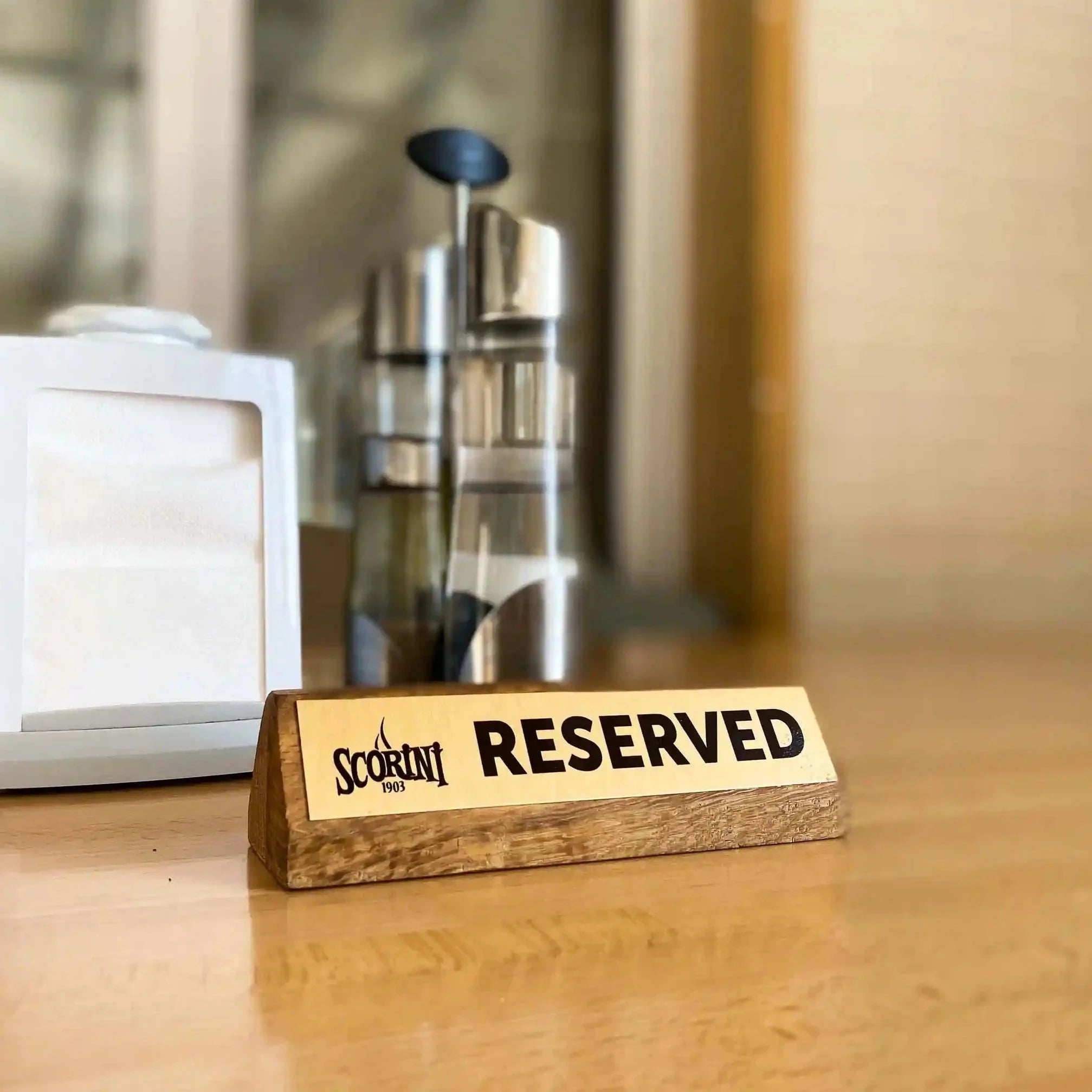 Wooden Reserved Table Plate - inkohoreca - shop