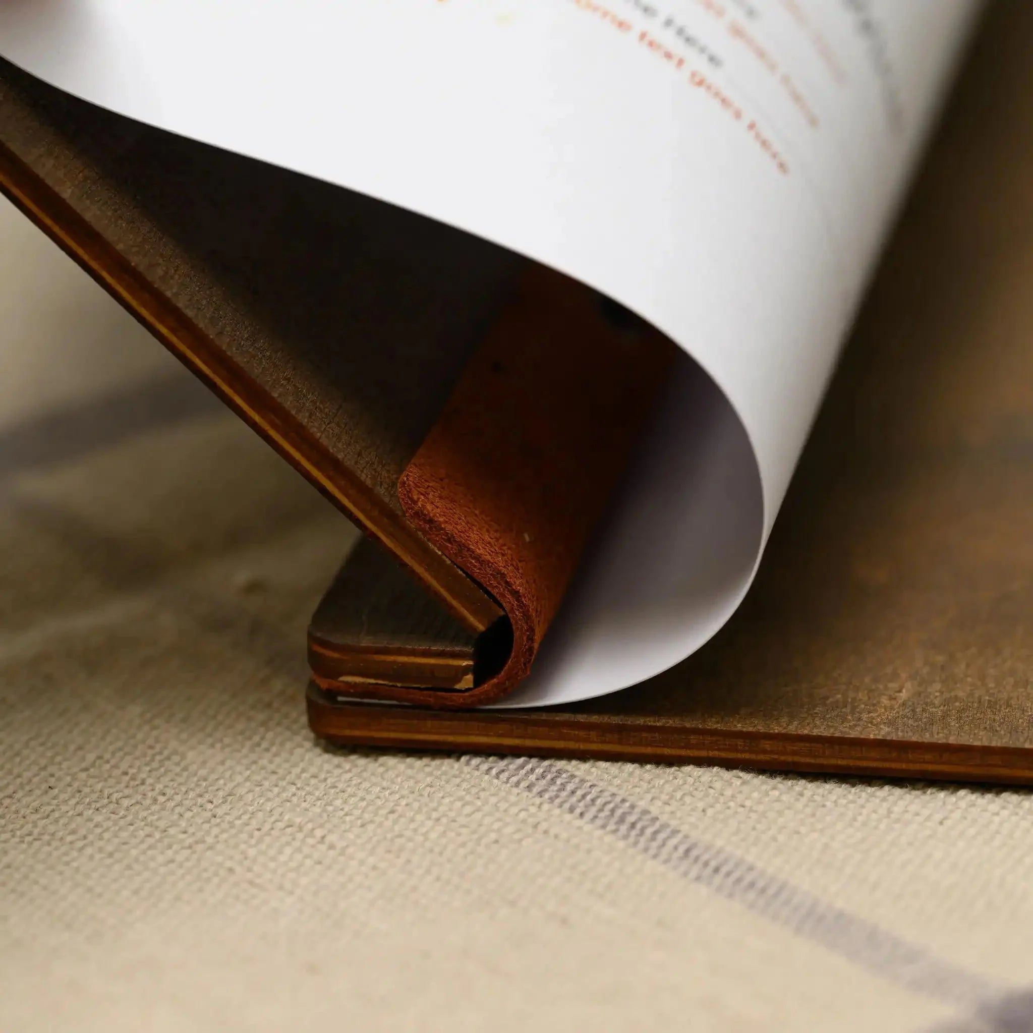 Wooden Whiskey List Holder fastened on Leather Strap (M01A7) - inkohoreca - shop