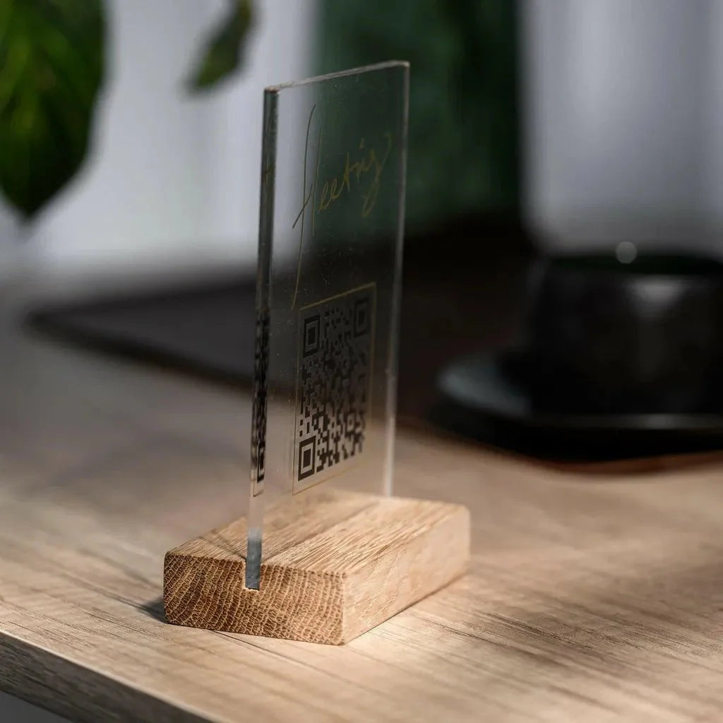 Acrylic Transparent QR Code Menu Sign (QW04) - inkohoreca - shop
