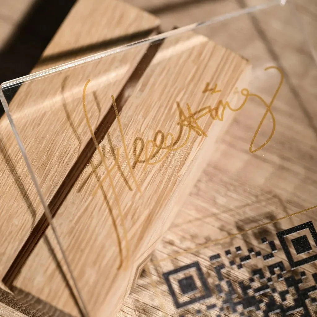 Acrylic Transparent QR Code Menu Sign (QW04) - inkohoreca - shop