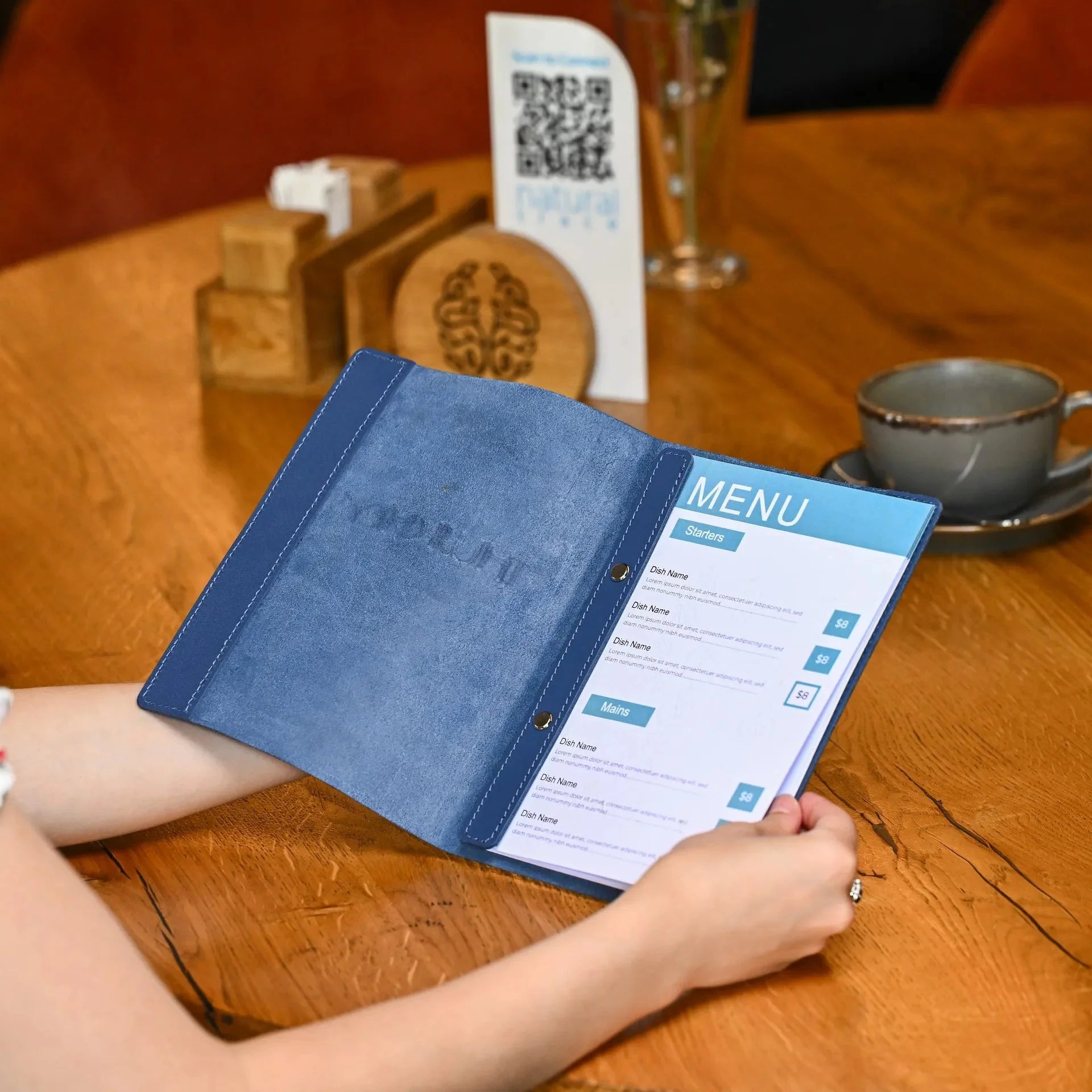 Basic Leather Menu Holder with fixing on Screws (LM02A5) - inkohoreca - shop