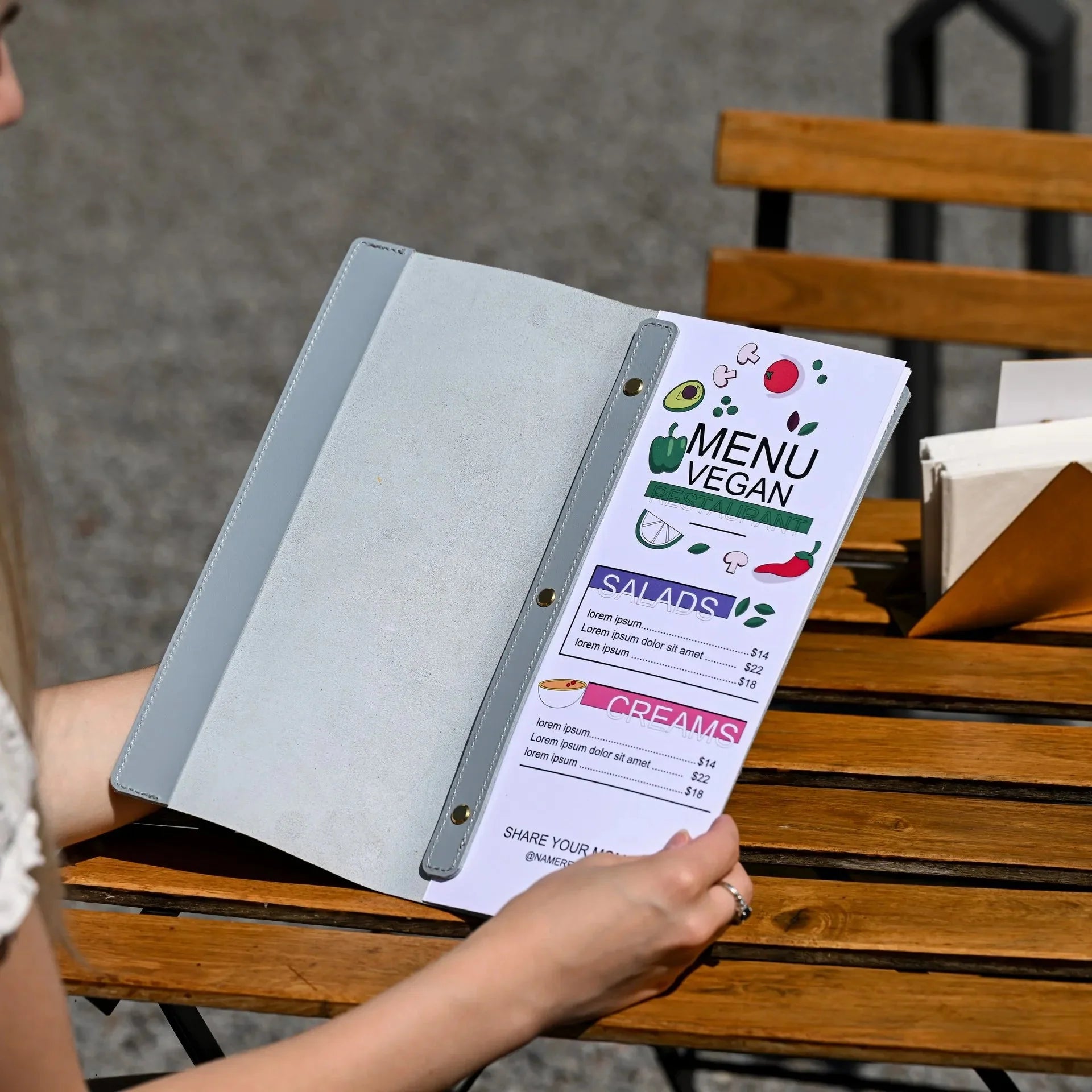 Basic Leather Wine List Holder with fixing on Screws (LM02A6) - inkohoreca - shop