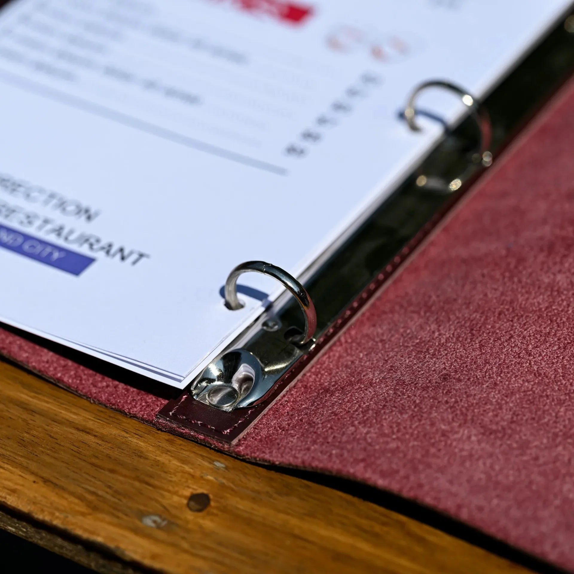 Basic Leather Wine List Holder with Ring Binder Mechanism (LM01A6) - inkohoreca - shop