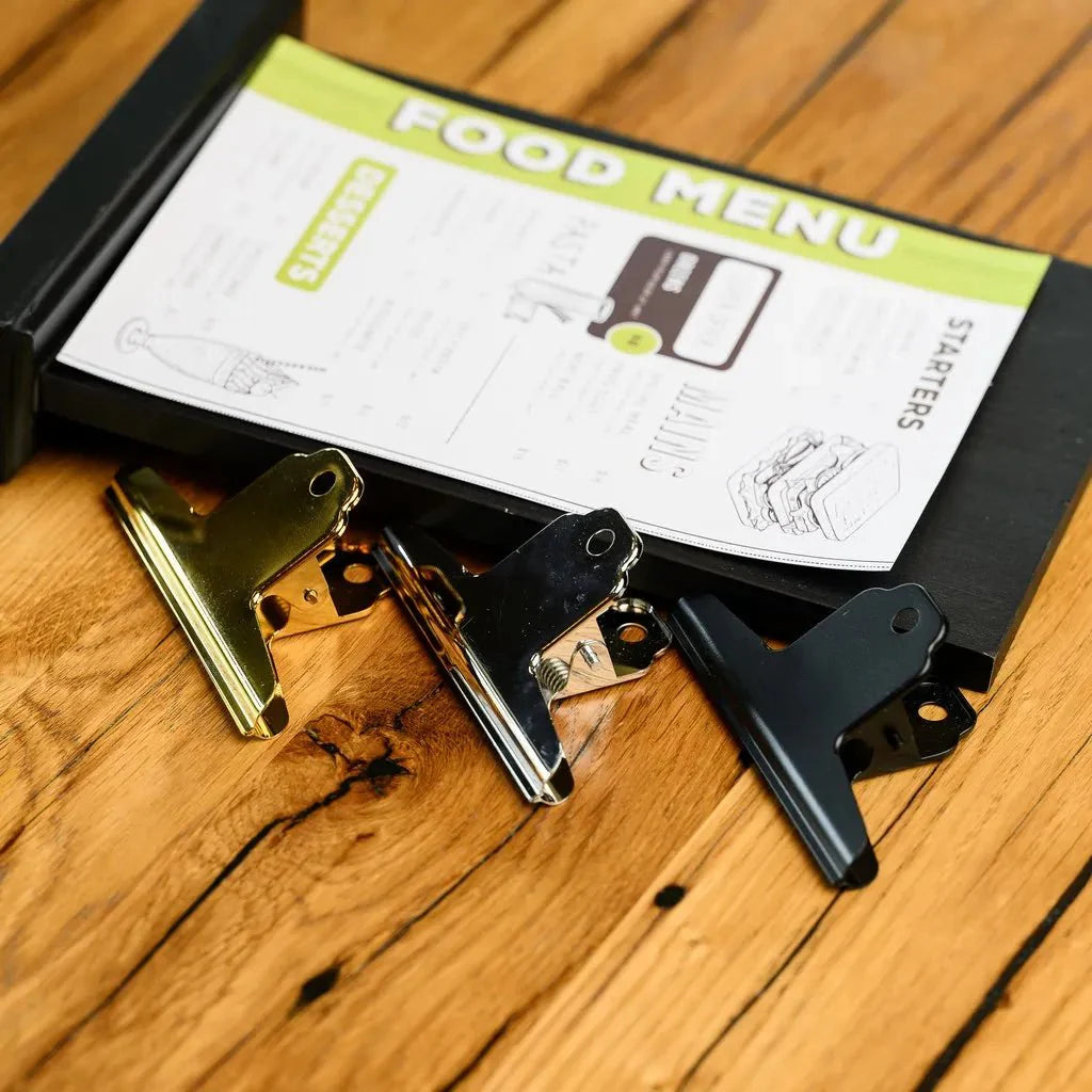 Black Table Stand Menu Holder with Black Coloured Clip (TT414A5) - inkohoreca - shop