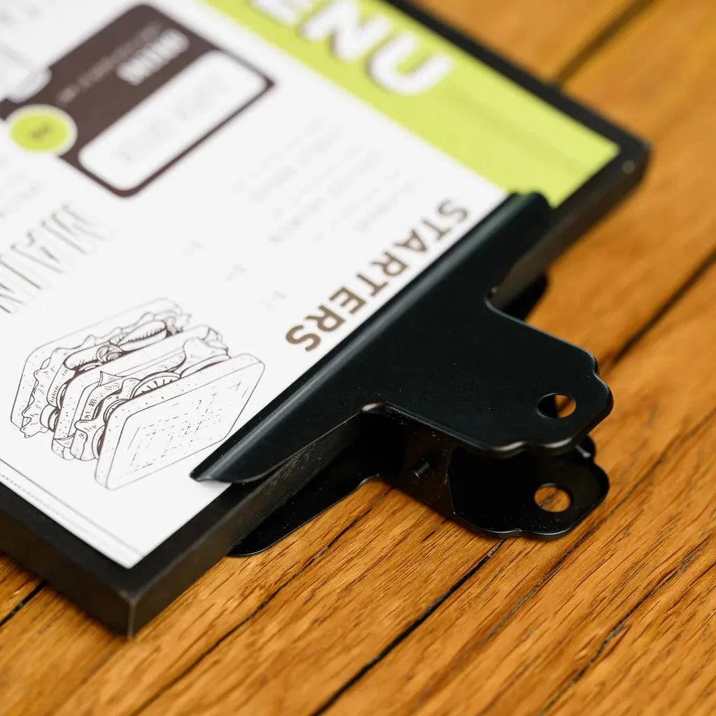 Black Table Stand Menu Holder with Black Coloured Clip (TT414A5) - inkohoreca - shop