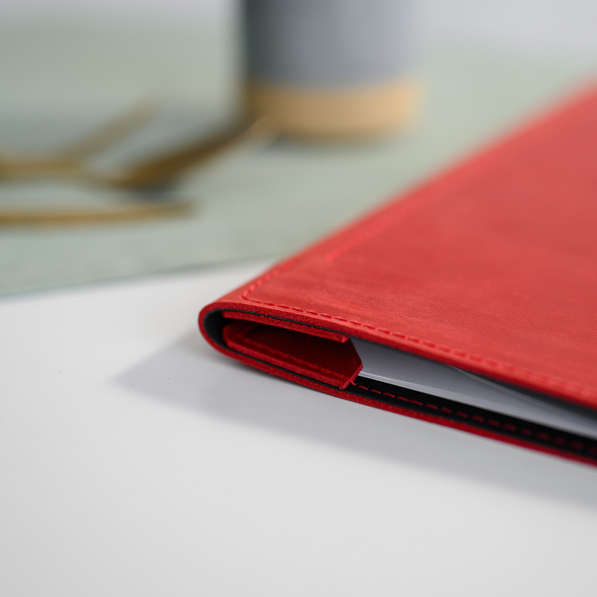 Hardcover Leather Menu Folder with Corner Mountings suitable for A4 Sheets (LM08A4) - inkohoreca - shop