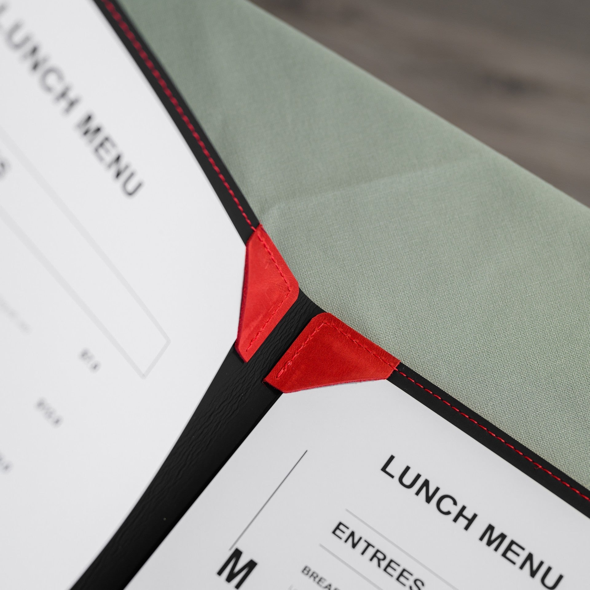 Hardcover Leather Menu Folder with Corner Mountings suitable for US Legal Sheets (LM08A1) - inkohoreca - shop