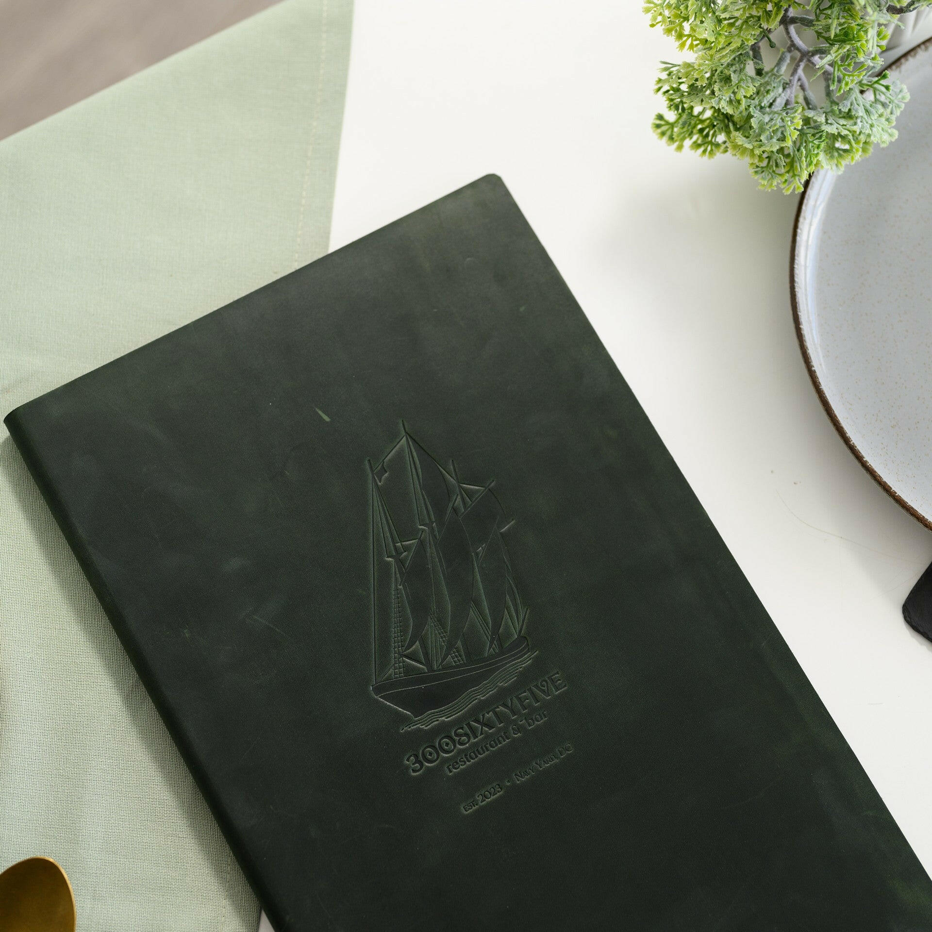 Hardcover Leather Menu Folder with HDF base suitable for US Legal Sheets (LM13A1) - inkohoreca - shop