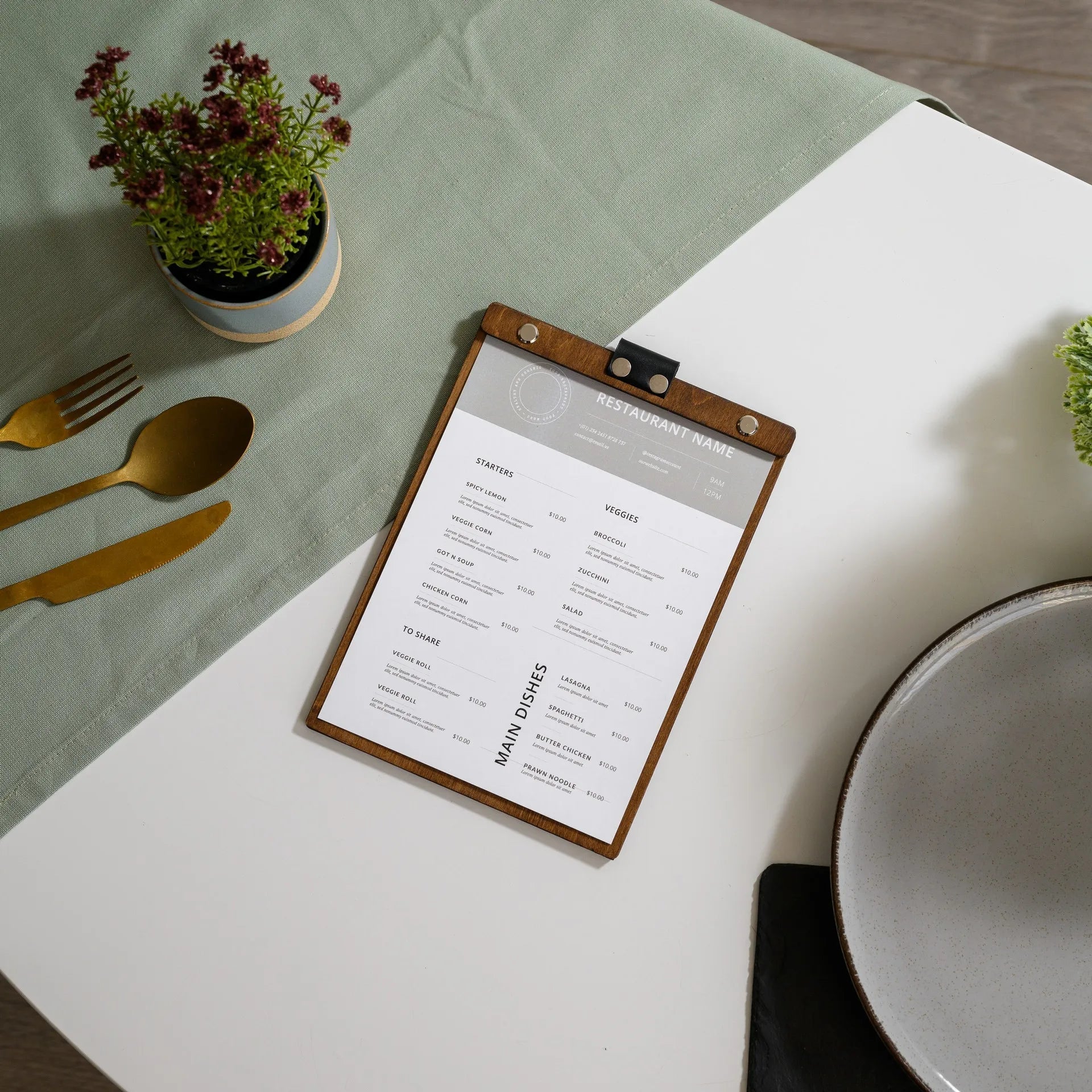 Hardcover Menu Board with Fixing Plank (PP12A5) - inkohoreca - shop