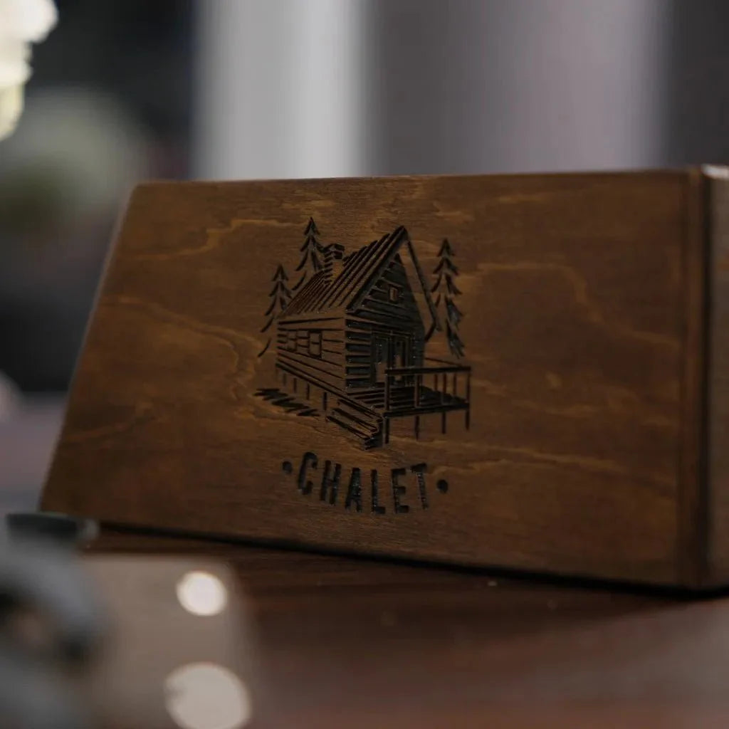 Functional wooden napkin container for everyday use.