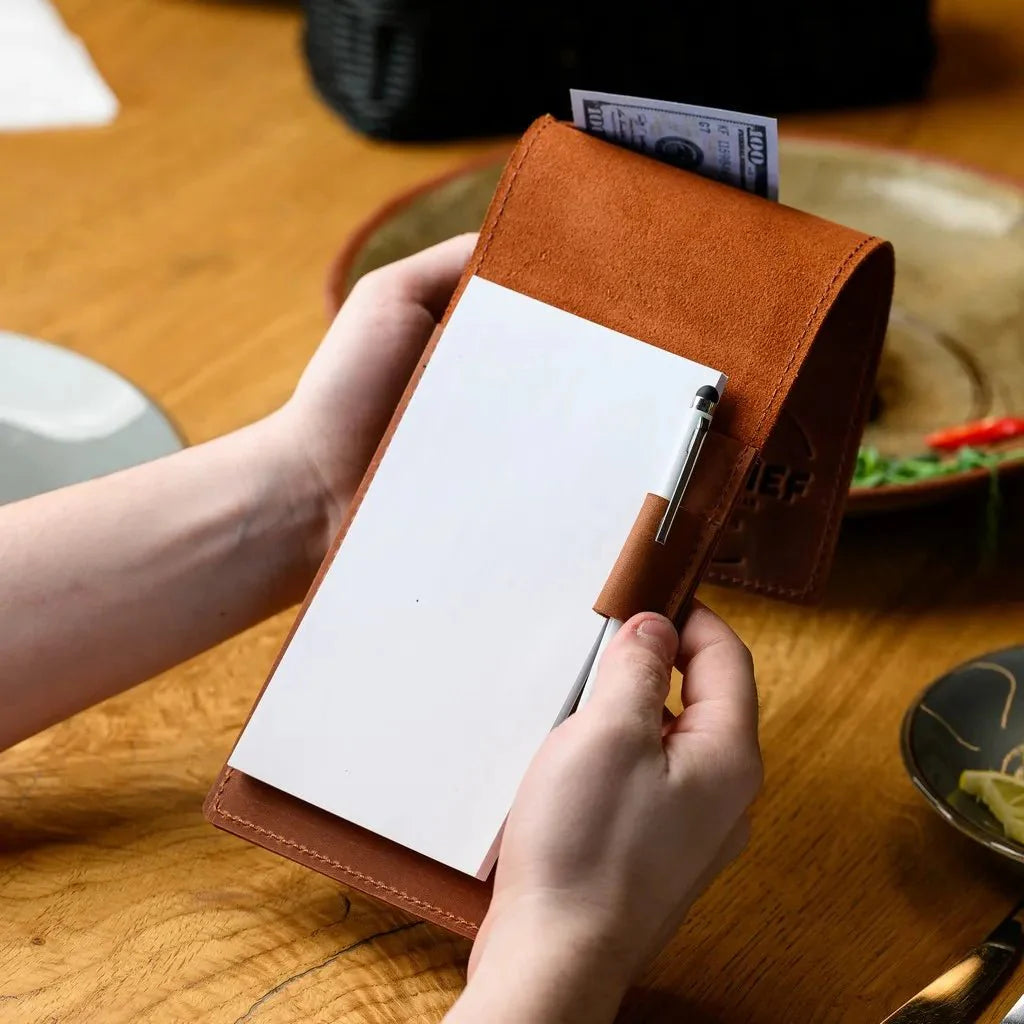 Premium Crazy Horse Leather Waiter Notebook – Durable, Stylish, and Perfect for Order-Taking