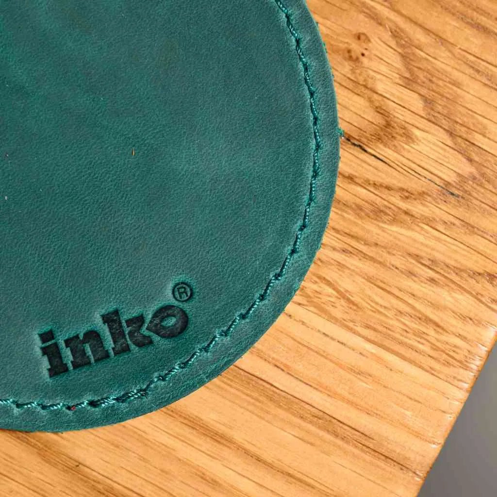 Натуральна шкіра Crazy Horse — круглі підставки для чашок і келихів