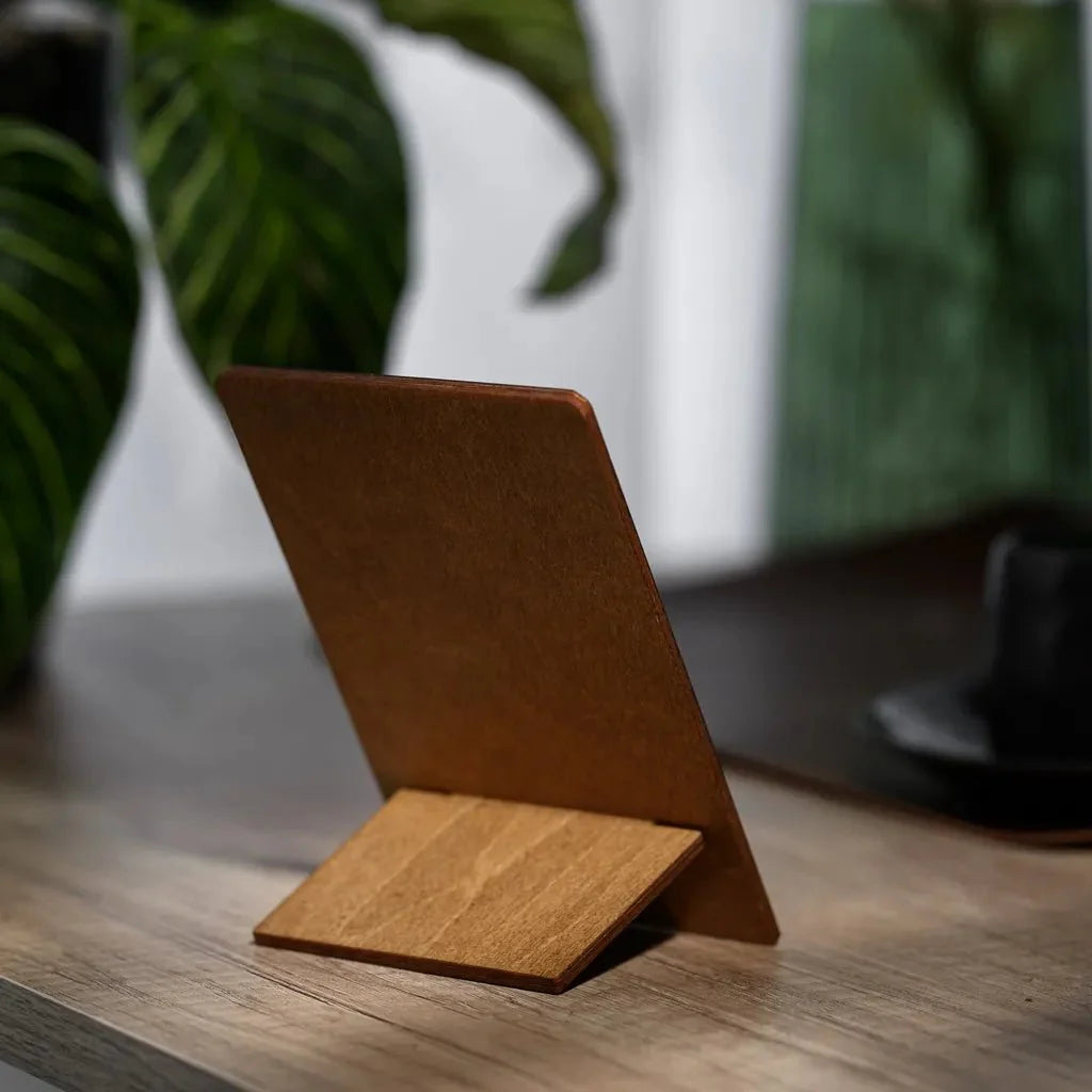 Simple Plywood Tabletop with QR Code Menu Sign (QP05) - inkohoreca - shop