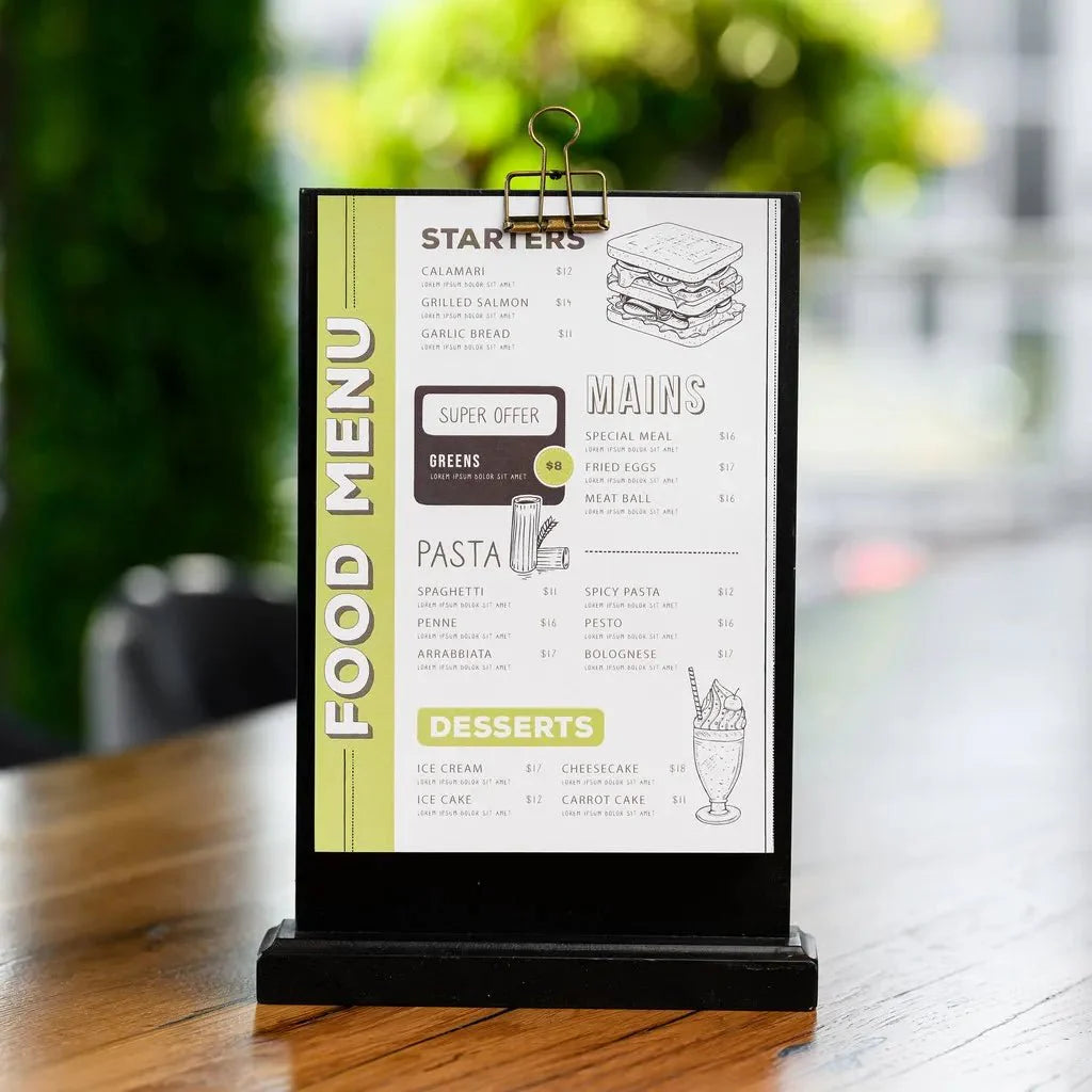 Table Stand Menu Holder for A5 sheets (TT416A5) - inkohoreca - shop