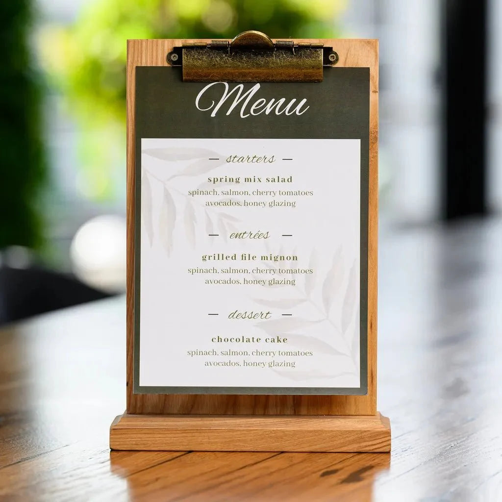 Table Stand Menu Holder for A5 Sheets with Brass binder (TT401A5) - inkohoreca - shop