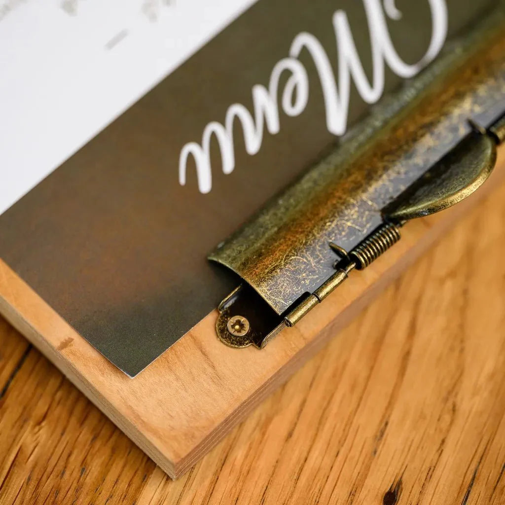 Table Stand Menu Holder for A5 Sheets with Brass binder (TT401A5) - inkohoreca - shop