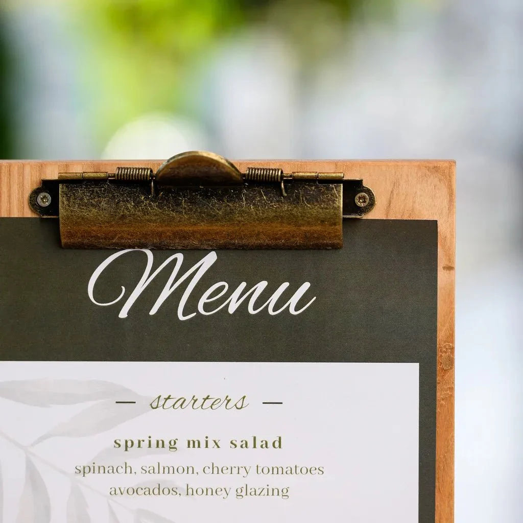 Table Stand Menu Holder for A5 Sheets with Brass binder (TT401A5) - inkohoreca - shop