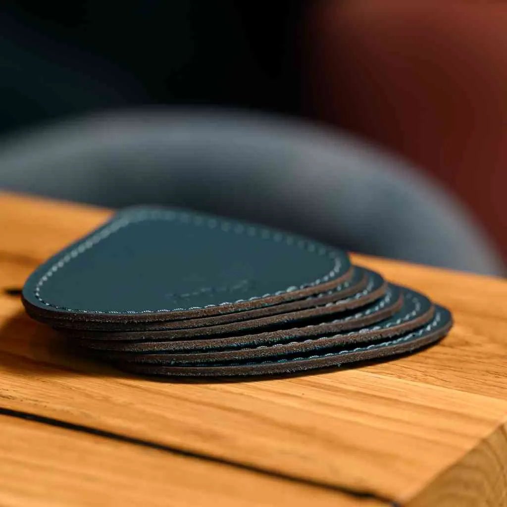 Підставки у формі каплі зі шкіри Capri з можливістю нанесення логотипу