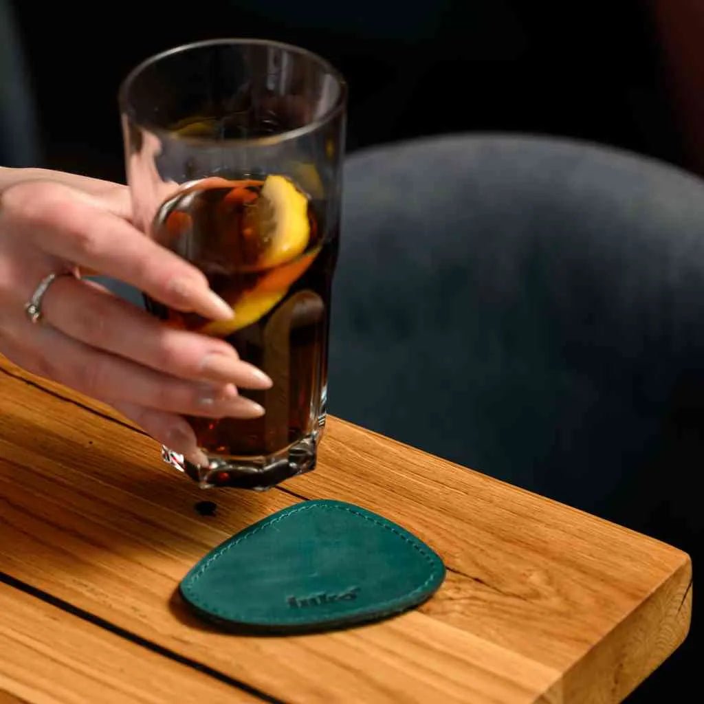 Підставки у формі каплі зі шкіри Crazy Horse з можливістю нанесення логотипу