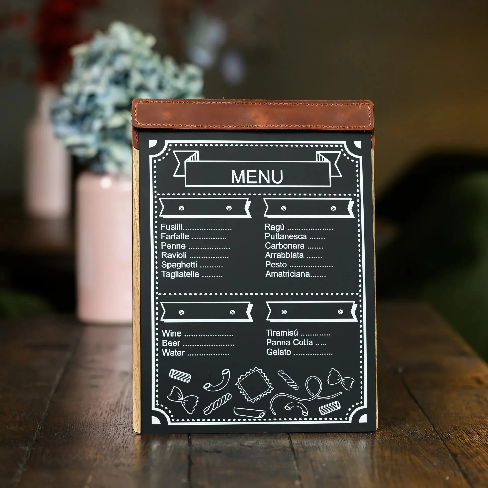 Veneered HDF Menu Board in Light Oak Colour - inkohoreca - shop