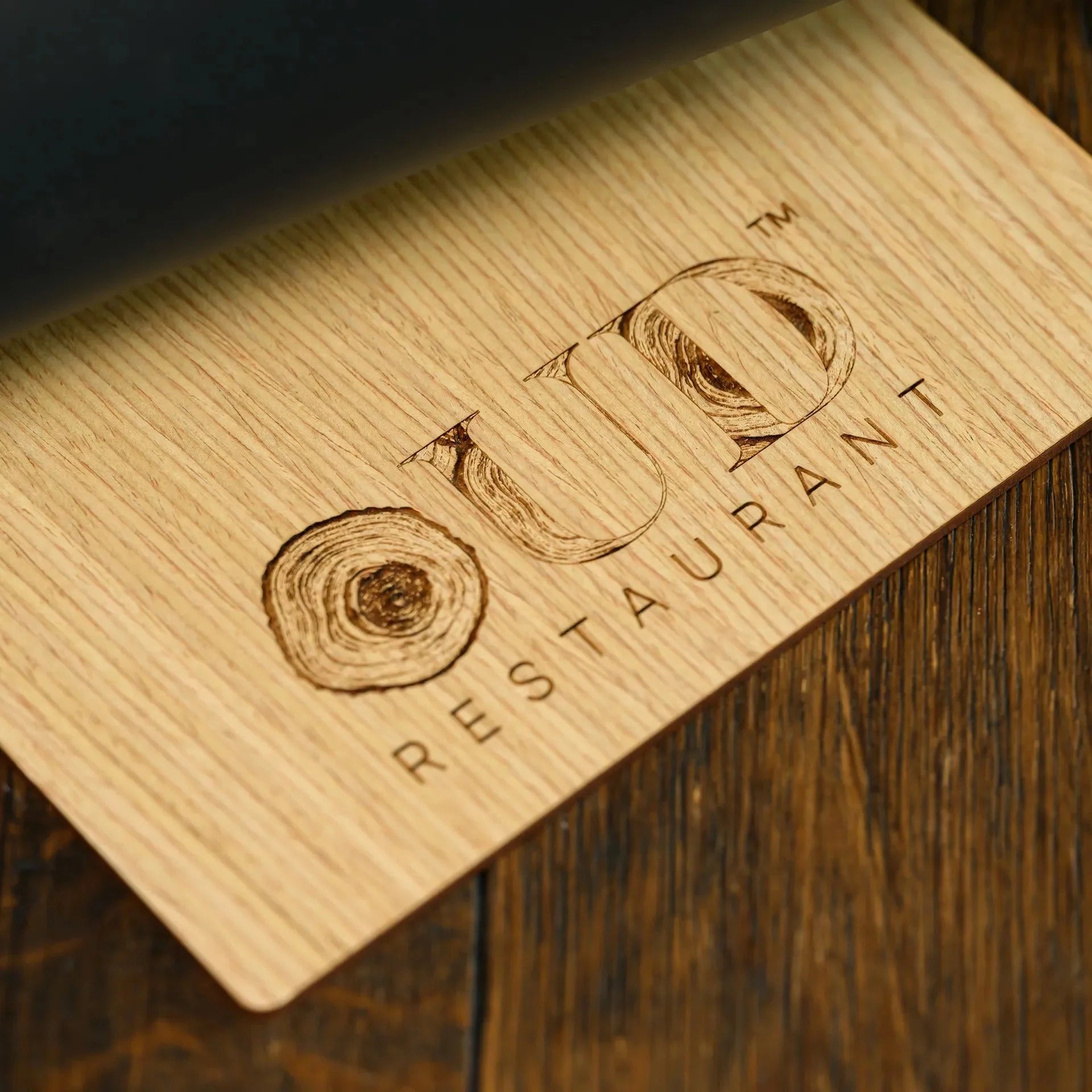 Veneered HDF Menu Board in Light Oak Colour - inkohoreca - shop