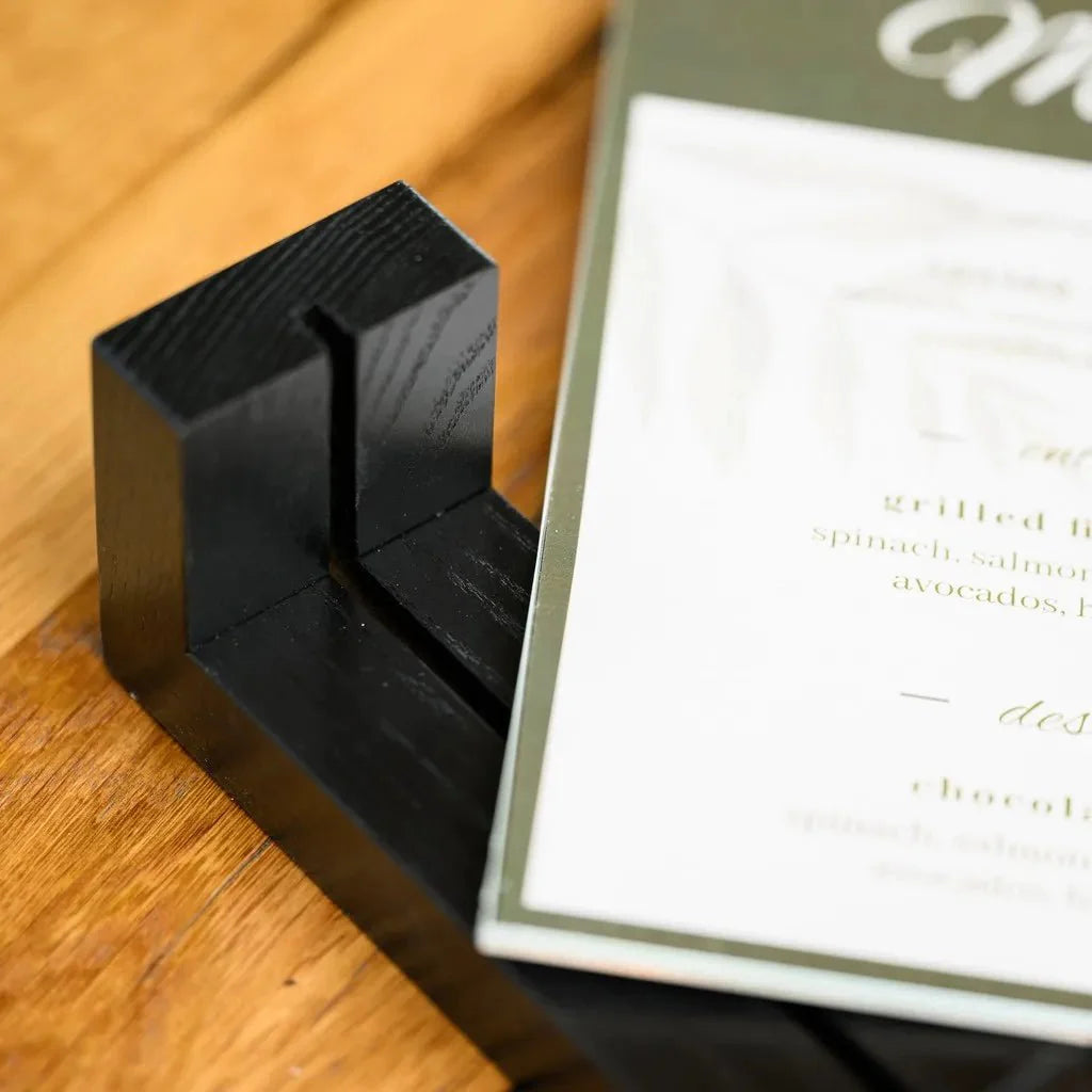Wooden Acrylic Table Stand Menu Holder with Black base (TT418A5) - inkohoreca - shop