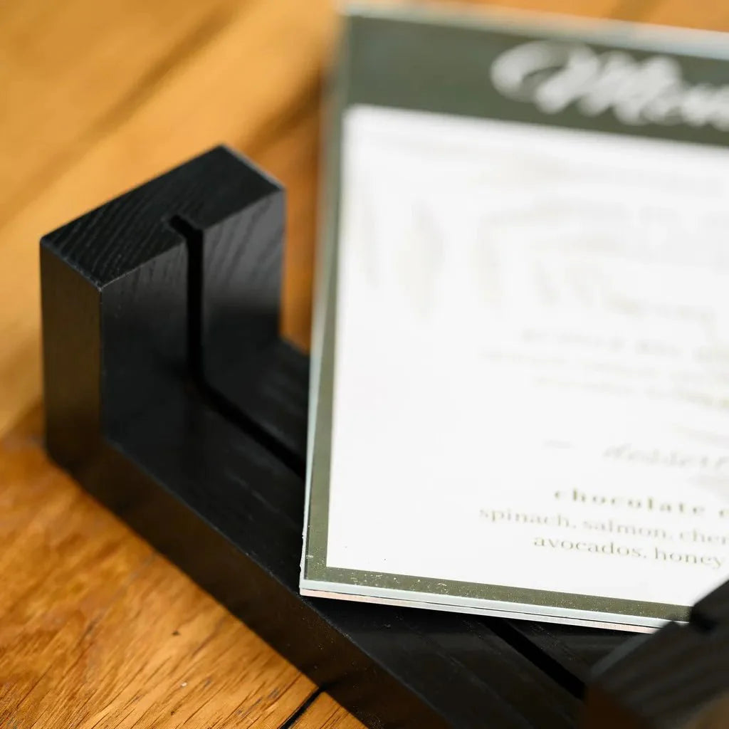 Wooden Acrylic Table Stand Menu Holder with Black base (TT418A5) - inkohoreca - shop