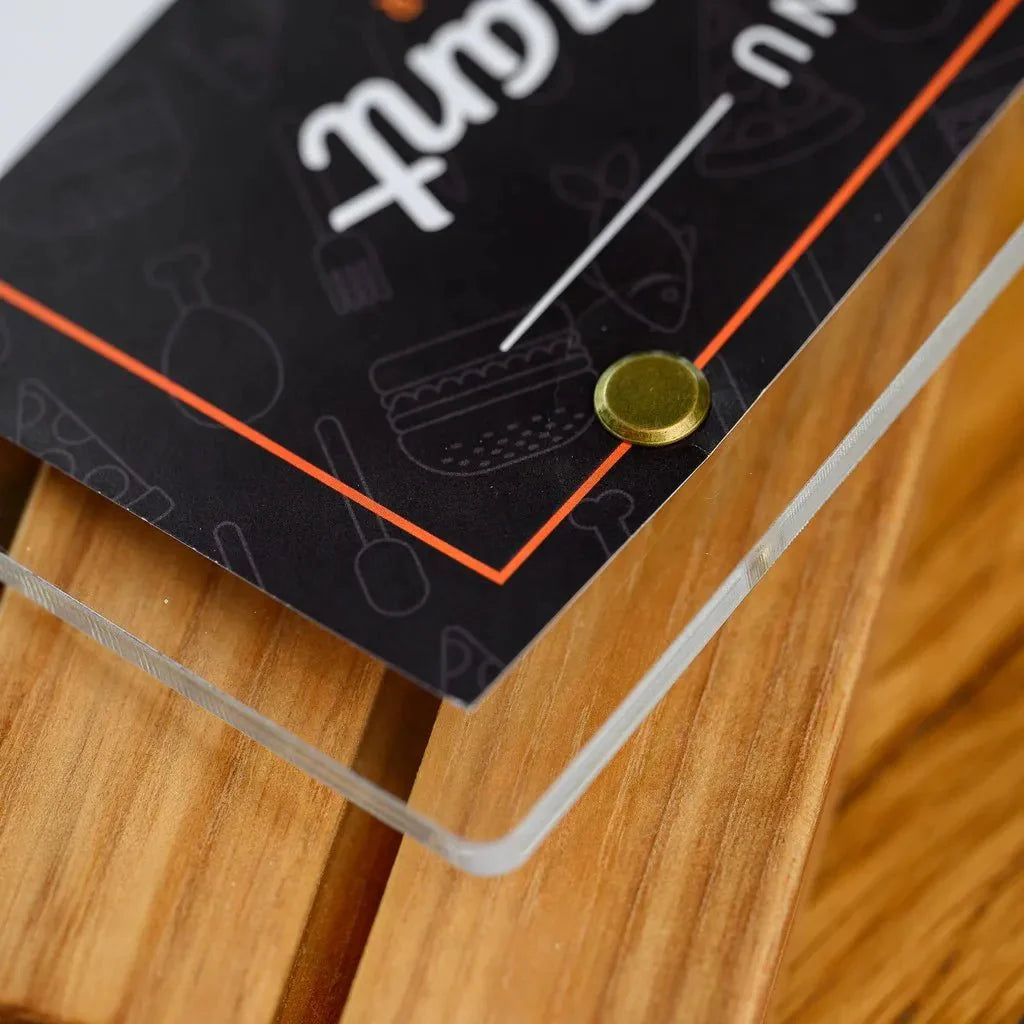 Wooden Acrylic Table Stand Menu Holder with screws (TT420A5) - inkohoreca - shop