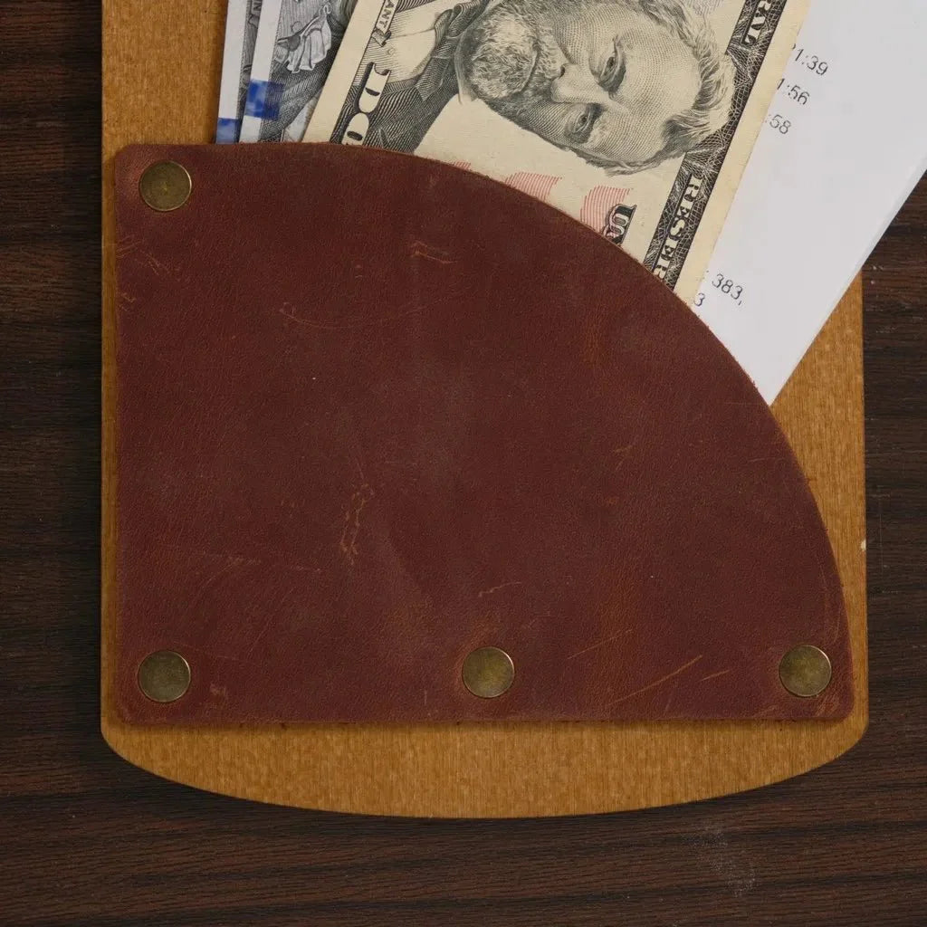 High-quality wooden check presenter for professional service.