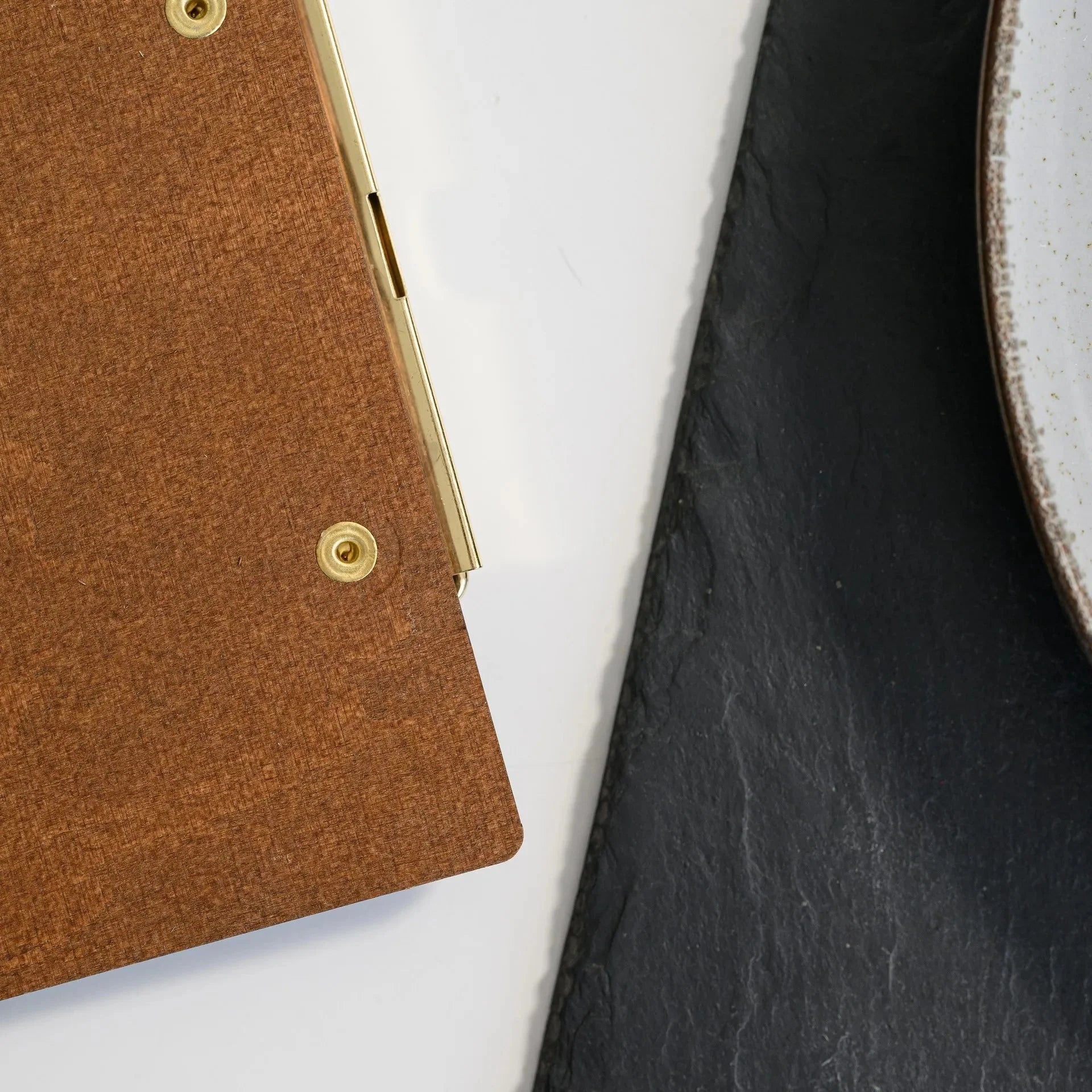 Wooden Menu Board with Crazy Horse Leather Cover and Clip (P03A5) - inkohoreca - shop